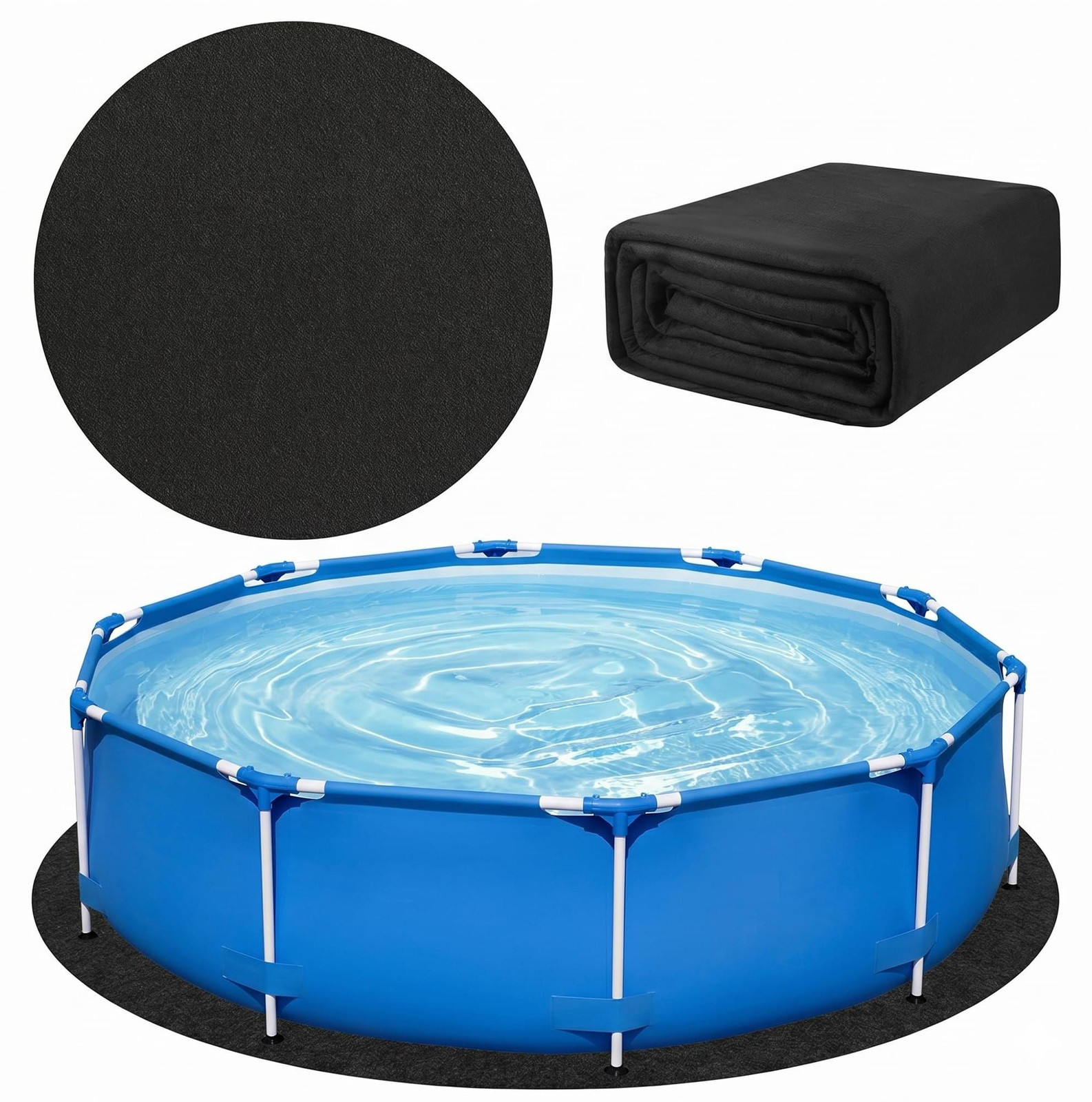 Merkloze Ronde Poolmat - 370 cm Tear-Resistant Grondzeil