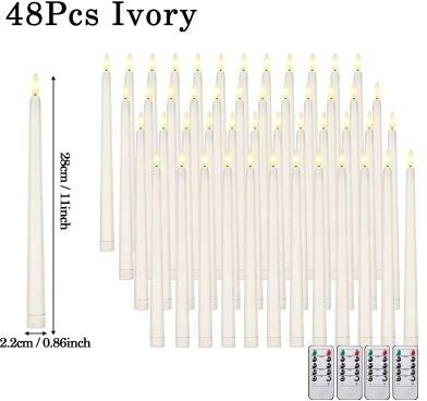 Inspire Essentials LED Flameless Taper Candles Set Battery Operated Flickering Candle Decor For Home And Events 6