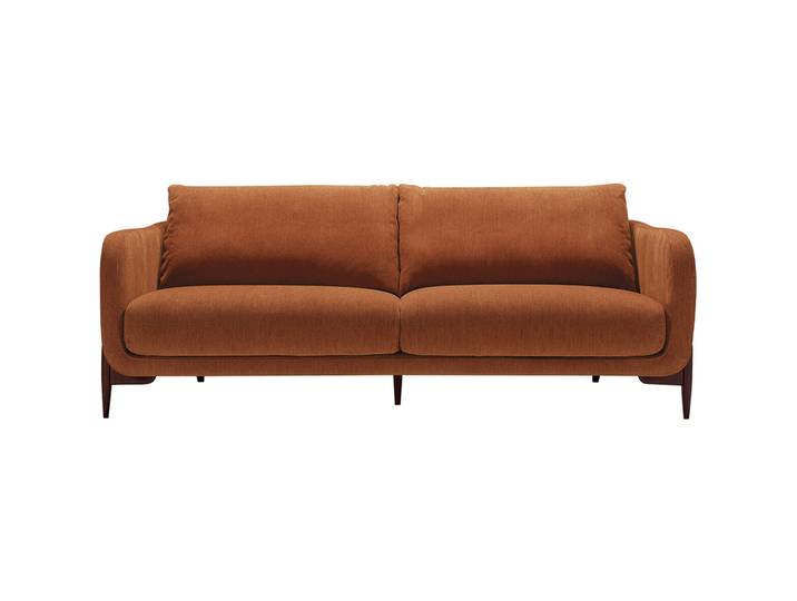 Stilvolles Sofa Leya Velourstoff orange B 218 cm T 92 cm - Sofa
