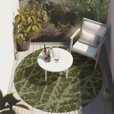 Addison Rugs Machine Washable Indoor/ Outdoor Transitional Olive Crackle Chantille Rug