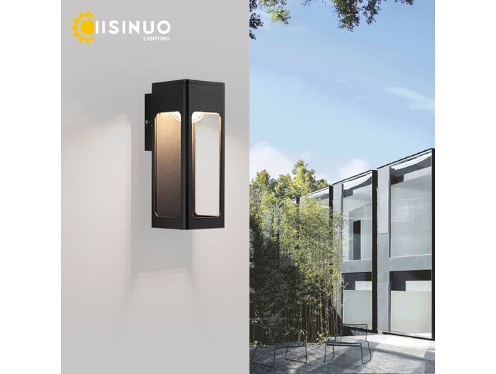 Lampe murale extérieure LED 12W en aluminium, étanche IP67, couleur noire, pour jardin, porche, applique murale, luminaire 110V 220V