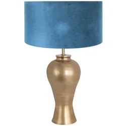 Tischleuchte Beistelllampe Schlafzimmerleuchte Leselampe Blau Metall H 46 cm