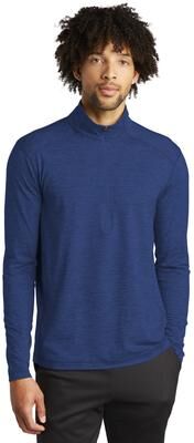 Sport-Tek ST711 Exchange 1.5 Long Sleeve 1/2-Zip T-Shirt in True Royal Blue Heather size XL   Polyester/Spandex Blend