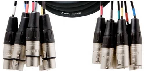 Cordial CML 8-0 FM 5 C XLR Verbindungskabel [8x XLR-Buchse 3 polig - 8x XLR-Stecker 3 polig] 5m Schwarz