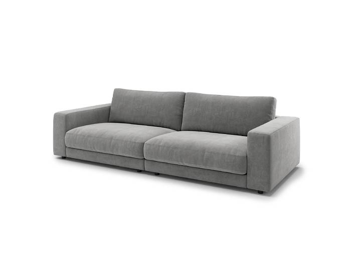 Big-Sofa Grau Webstoff Esila 290 x 86 x 127cm Modern Polyurethanschaum