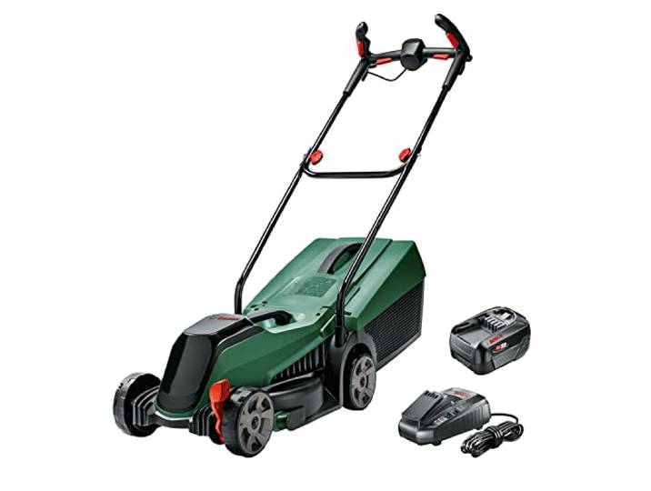 Bosch Tondeuse à Gazon sans Fil CityMower 18V-32-300 18 V\, 1x batterie 4\,0 Ah\, Moteur Brushless\, largeur de coupe : 32 cm\, tond jusqu’à 300 m²