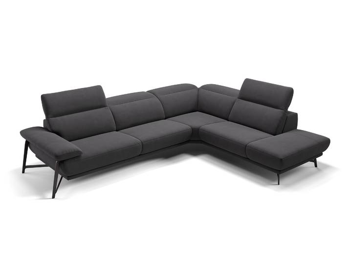 Stoff Wohnlandschaft Ecksofa BIANCO