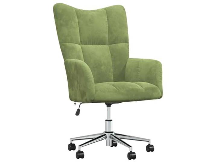 KTHLBRH Relaxsessel aus hellgrünem Samt mit verstellbarer Höhe Weicher Samt, Stahlgestell, 360 ° drehbar, Räder, modernes Design