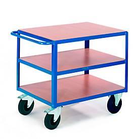 Tischwagen, 3 Ladeflächen, 1000 x 700 mm, Tragkraft 500 kg, für Produktion und Werkstatt