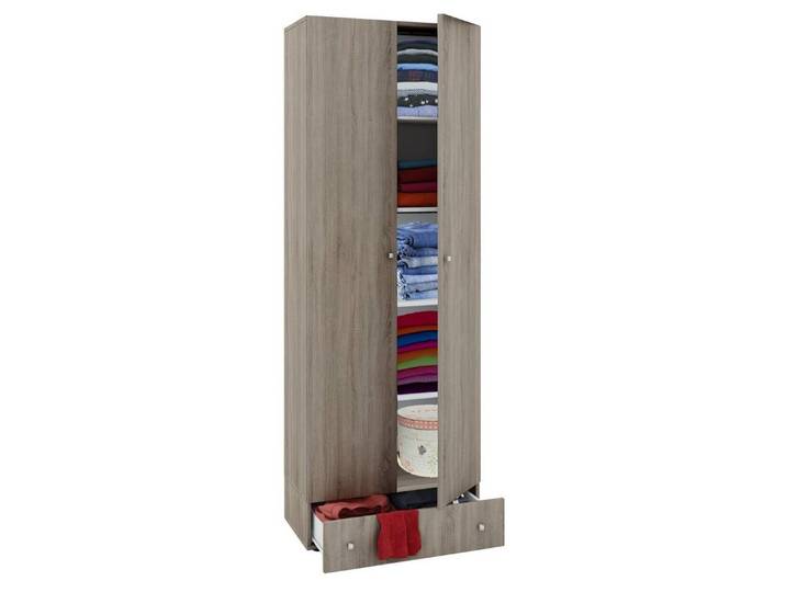 VCM Kleiderschrank Vandol B. 70 x T. 40 x H. 196 cm Platz für Kleidung und Textilien, Kinderzimmer, 5 Fächer, 1 Schubladen