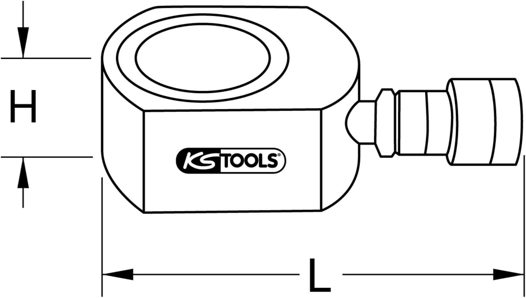 KS Tools Flach-Hydraulik-Zylinder aus Stahl 10 t Hubhöhe 11 mm, 6400140 (640.0140)