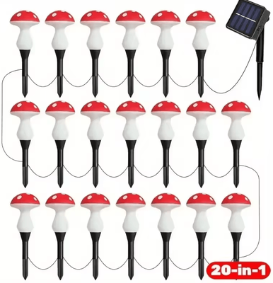 Inspire Curations Solar Mushroom Garden Lights 8 12 20 Head Outdoor Decor 20 In 1