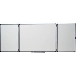 Nobo Klapptafel AE6329, Whiteboard, mit 2 Seitenflügeln, emailliert, 120x200cm /aufgeklappt 400cm