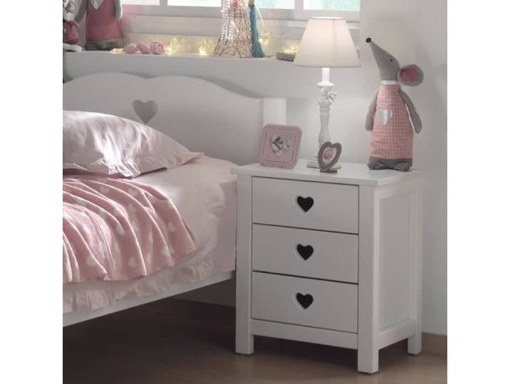 Table de Chevet Enfant  Amori  50cm Blanc