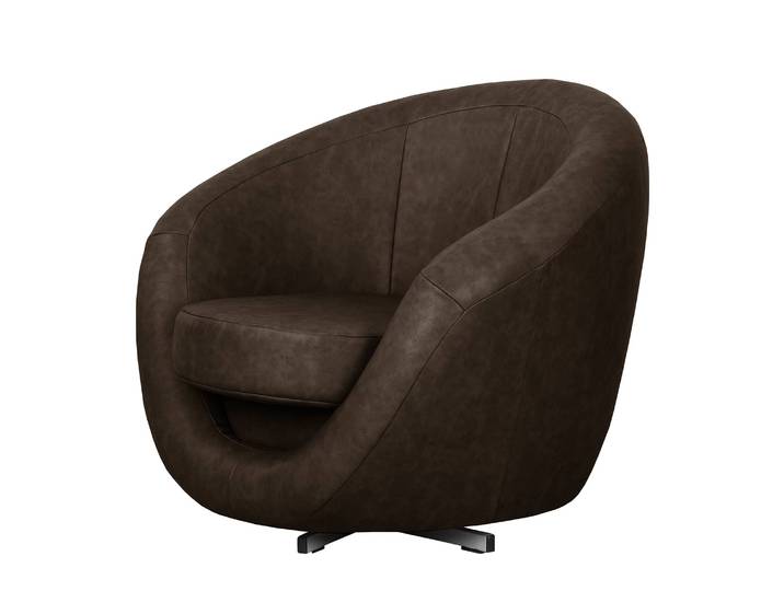 Fauteuil pivant Marron/Marron foncé Cuir synthétique Kotori 92 x 75 x 80cm
