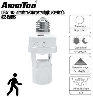 Inspired Living Smart PIR Motion Sensor Light Socket E27 Lamp Holder With Adjustable Time And Light Control 110V 220V Smart PIR Motion Sensor Light Socket E27 Lamp Holder With Adjustable Time And Light Control 110V 220V