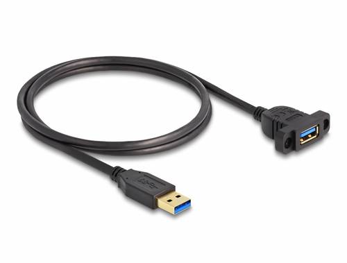 Delock USB-Kabel USB 3.2 Gen1 USB-A Stecker, USB-A Stecker 1.00m Schwarz 87855