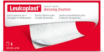 ESSITY ITALY SpA Fixomull Stretch Garza Adesiva 2m x 10cm - Fissaggio Sicuro per Area Estesa