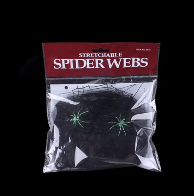 Inspire Curations White Stretchy Halloween Spider Web Decoration Haunted House Cobweb Prop black