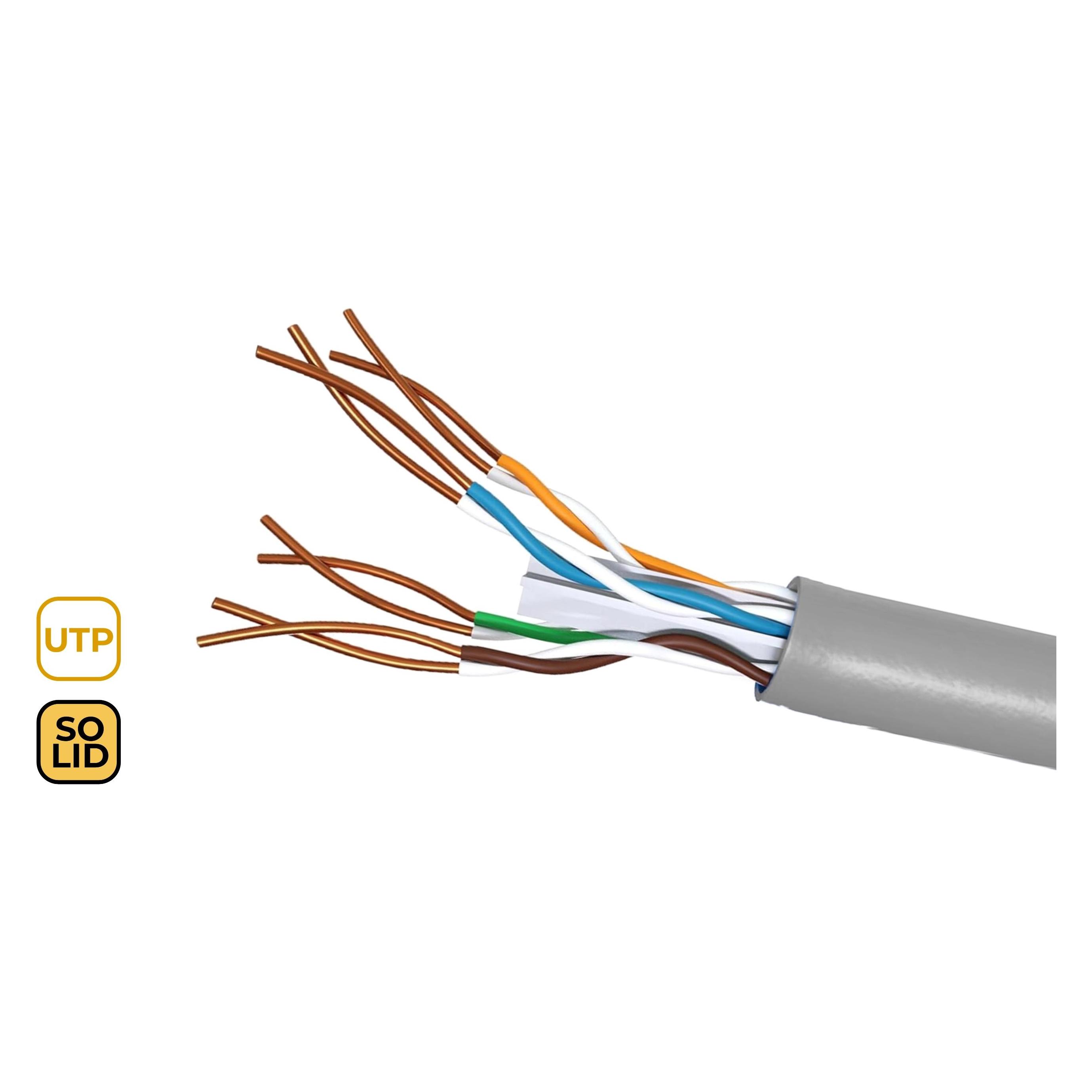 Phasak CABLE RED UTP CAT6 RJ45 305 GRIS (U/UTP, CAT6, 305 m) (PHR 6302)
