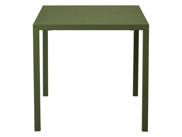 Table repas carré outdoor 80cm métal vert foncé