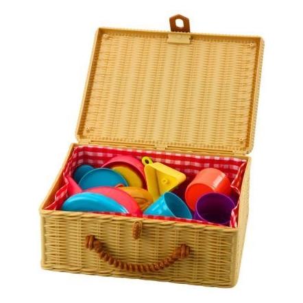 Lean Toys Teeservice im Korb, Tassen, Teller, Süssigkeiten, 23-teilig. (65614629)