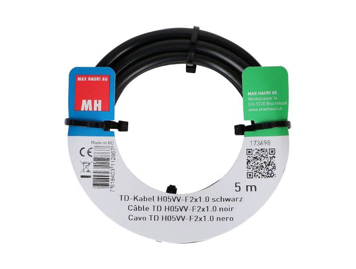 Max Hauri AG TD-Kabel H05Vv-F2X1.0 5m schwarz