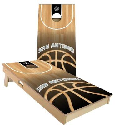 Skip's Garage San Antonio Basketball Outdoor Cornhole Board Set