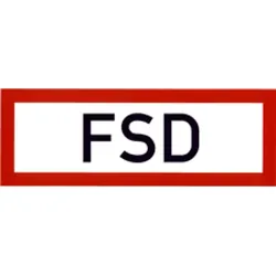 Hinweisschild BME/FSD "Feuerwehr-Schlüsseldepot" für Schlüsseldepot, 100x61mm, PVC selbstklebend