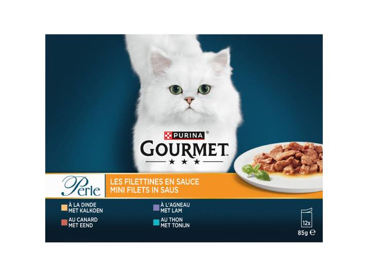 Gourmet Perle mini filets mix kalkoen &amp; tonijn multipack 12 x 85 g