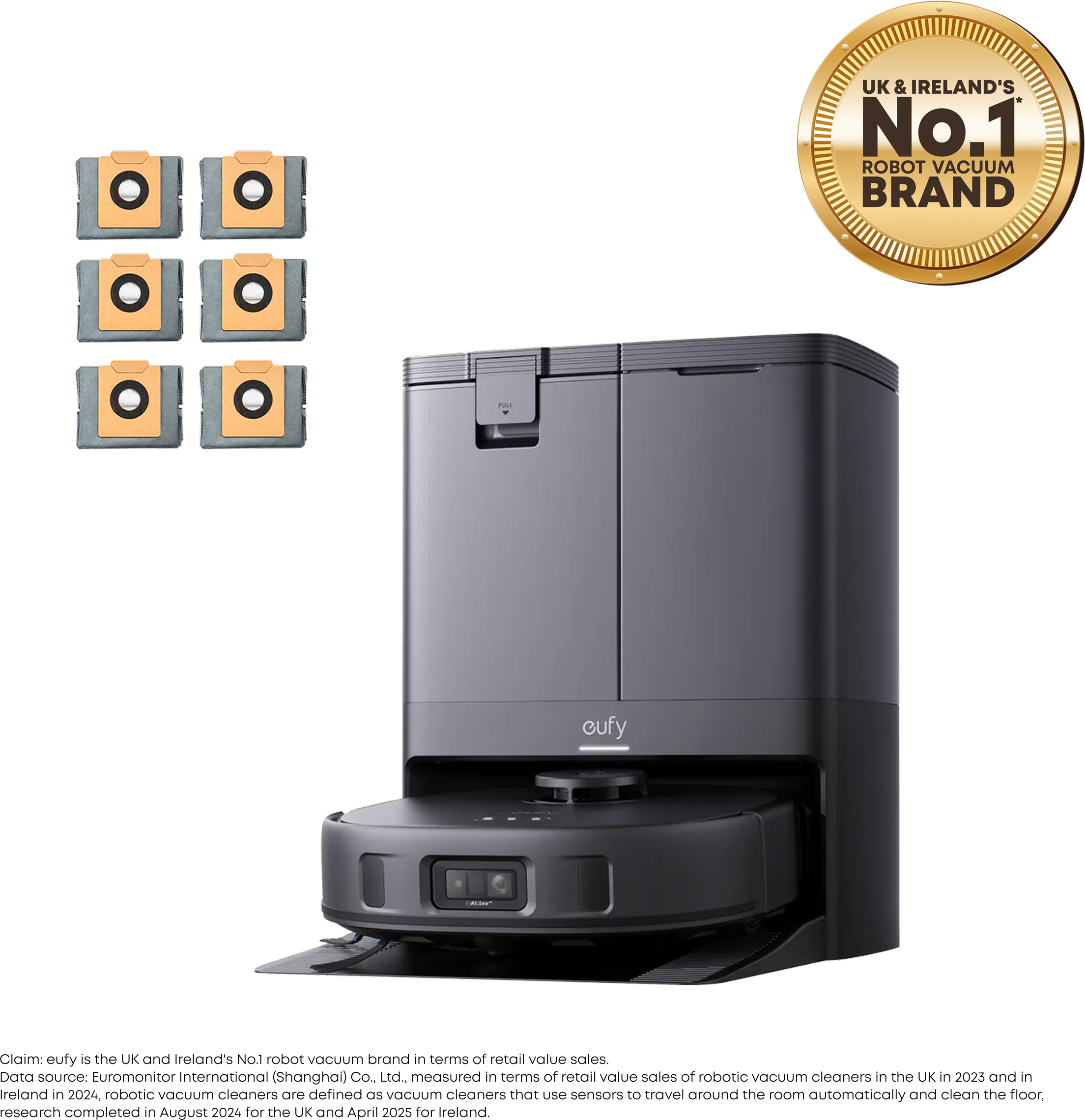 eufy X10 Pro Omni + Dust Bags（6-Pack） Black