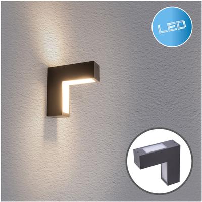 LED Außen-Wandleuchte NÄVE "Angus", grau (anthrazit), B:5cm H:15cm L:15cm, Leuchten, anthrazit/opal Up/Downlight incl. LED IP 54 neutralweißes Licht
