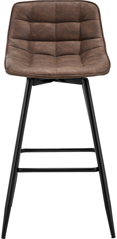 George Oliver Upholstered Faux Leather Bar Stool with Steel Frame Brown 1