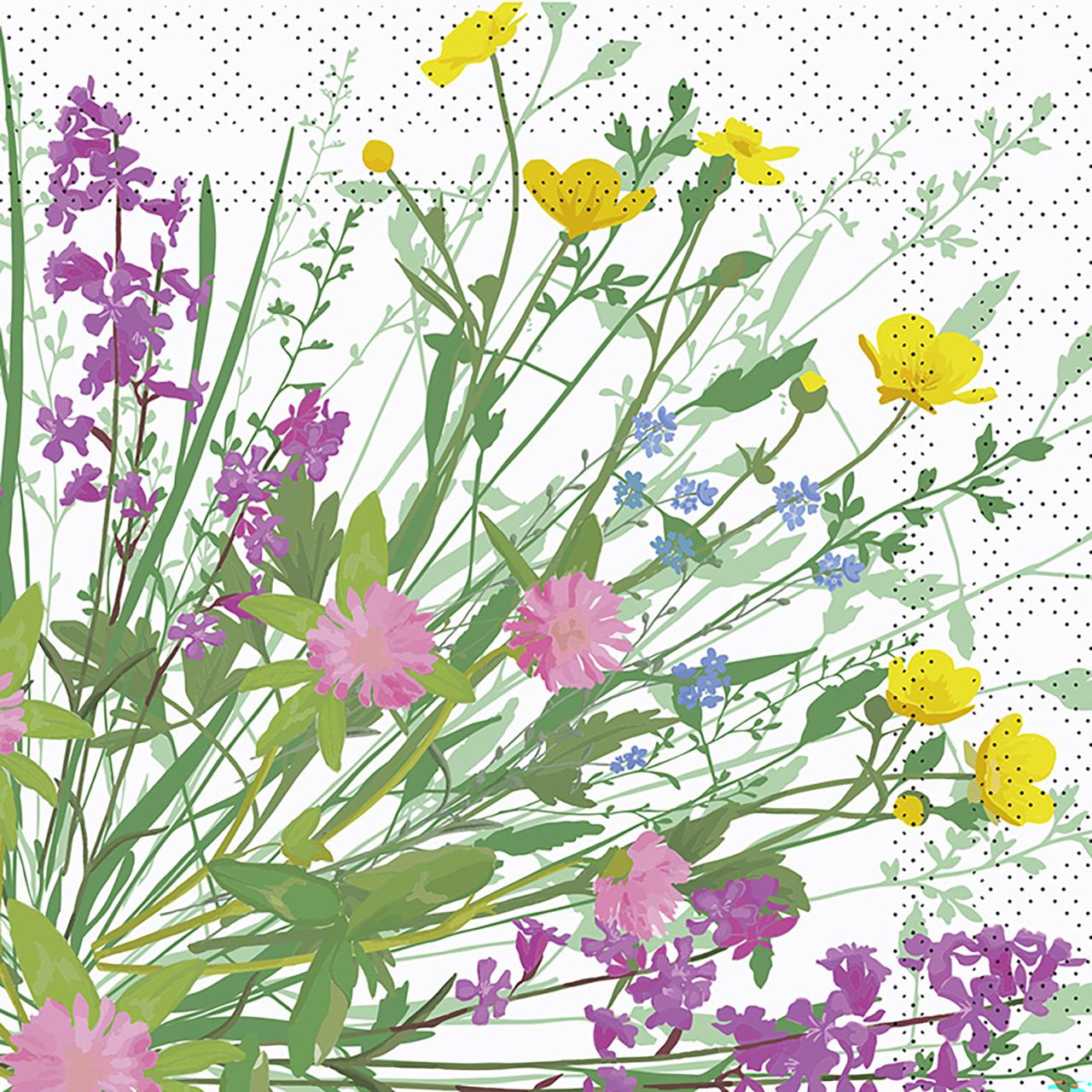 HUHTAMAKI Servett Flora 2-lags 25x25cm 20/fp