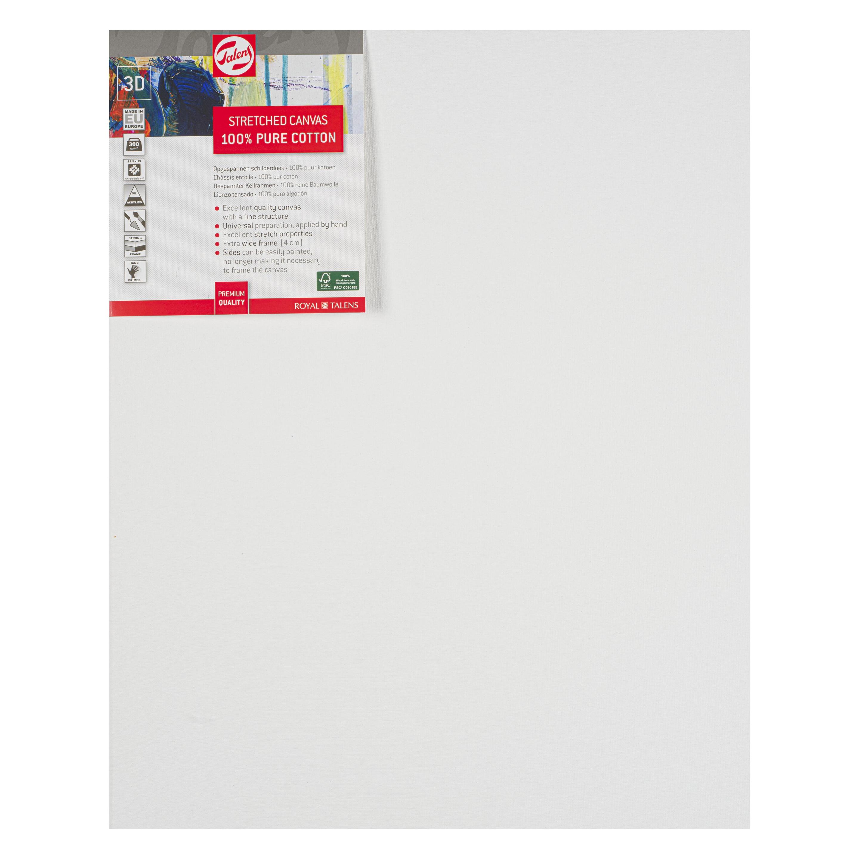 Talens Bespannter Keilrahmen Baumwolle 3D 40 x 50 cm (50 x 40 cm) (ROY-95694050)