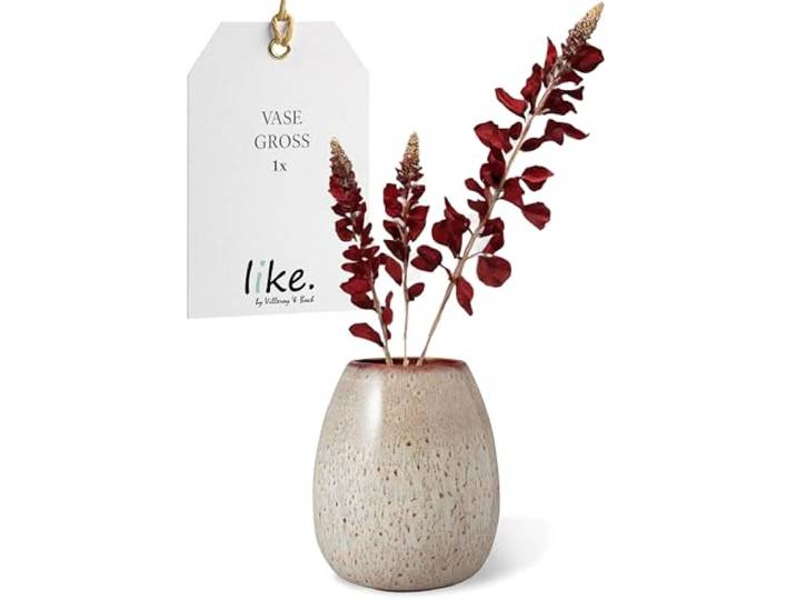 like. by Villeroy & Boch - Lave Home Vase 17,5 cm Beige, Blumenvase Modern Deko Vase, Kleine Blumenvase, Esstisch Deko, Home Decor, Steingut