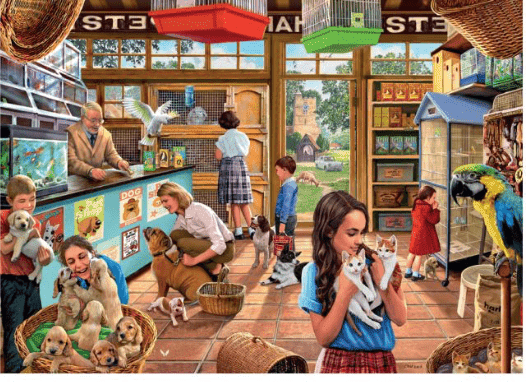 Kidicraft - Ye Olde Shoppe Collection - Pet Shoppe - 1000 Piece Jigsaw Puzzle for Adults