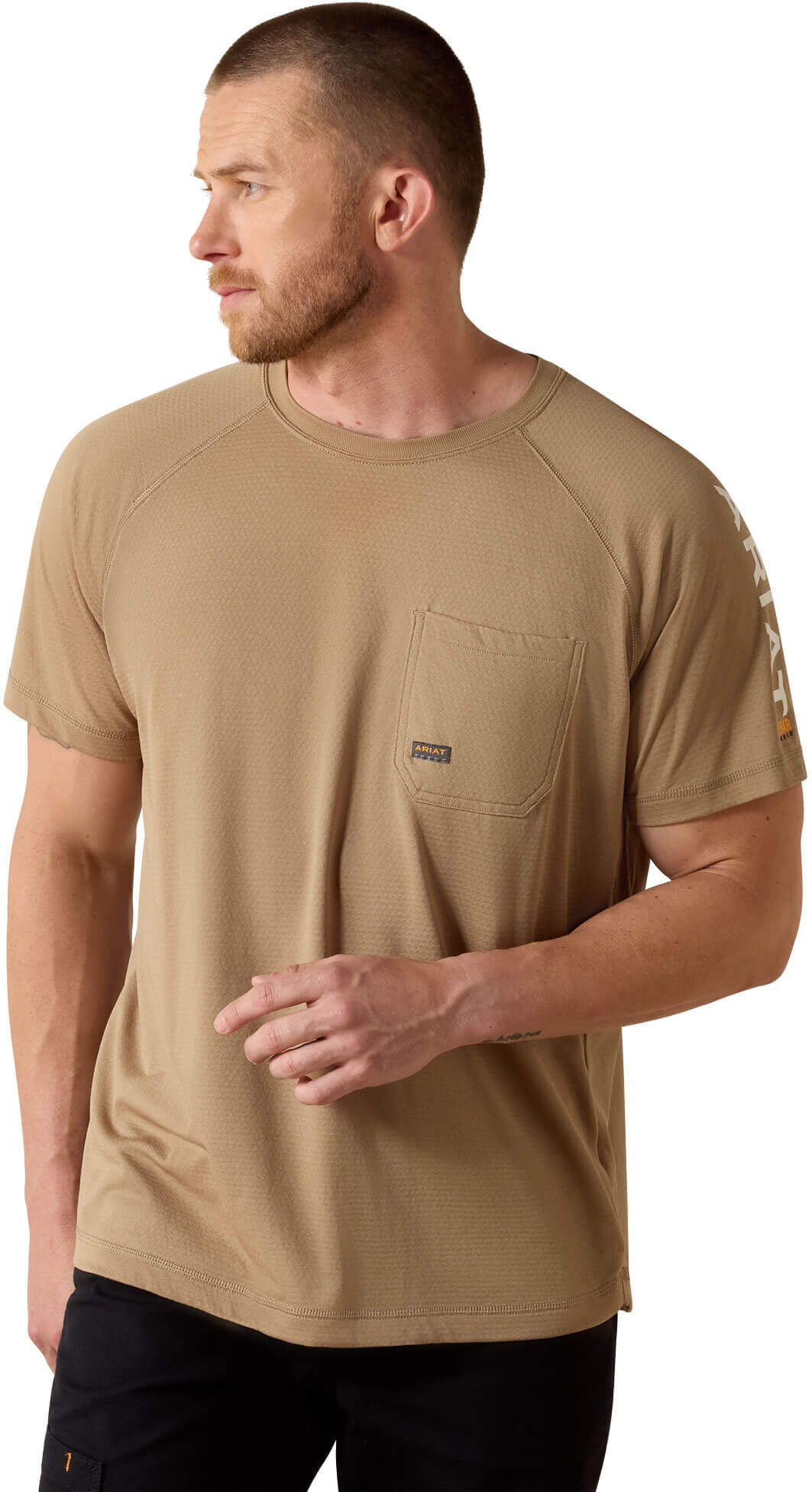 Men's Rebar Heat Fighter T-Shirt in Khaki, Size: 3XL by Ariat