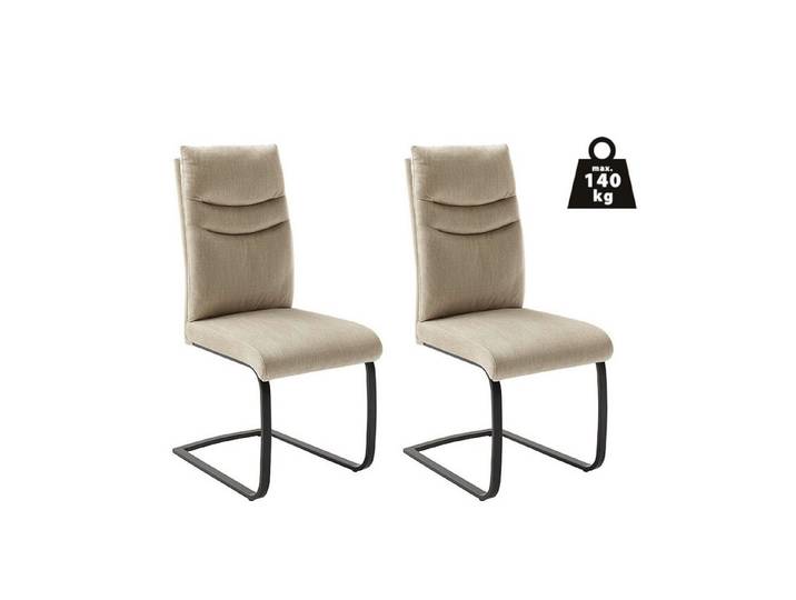 freiraum Freischwinger GIBARA, (2er-Set) mit Griff, Bezug creme - 46x105x62 (BxHxT)
