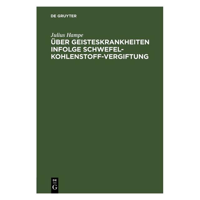 De Gruyter Hampe:Ãber Geisteskrankheiten infolge S (Deutsch, Hardcover, Julius Hampe) (67793002)