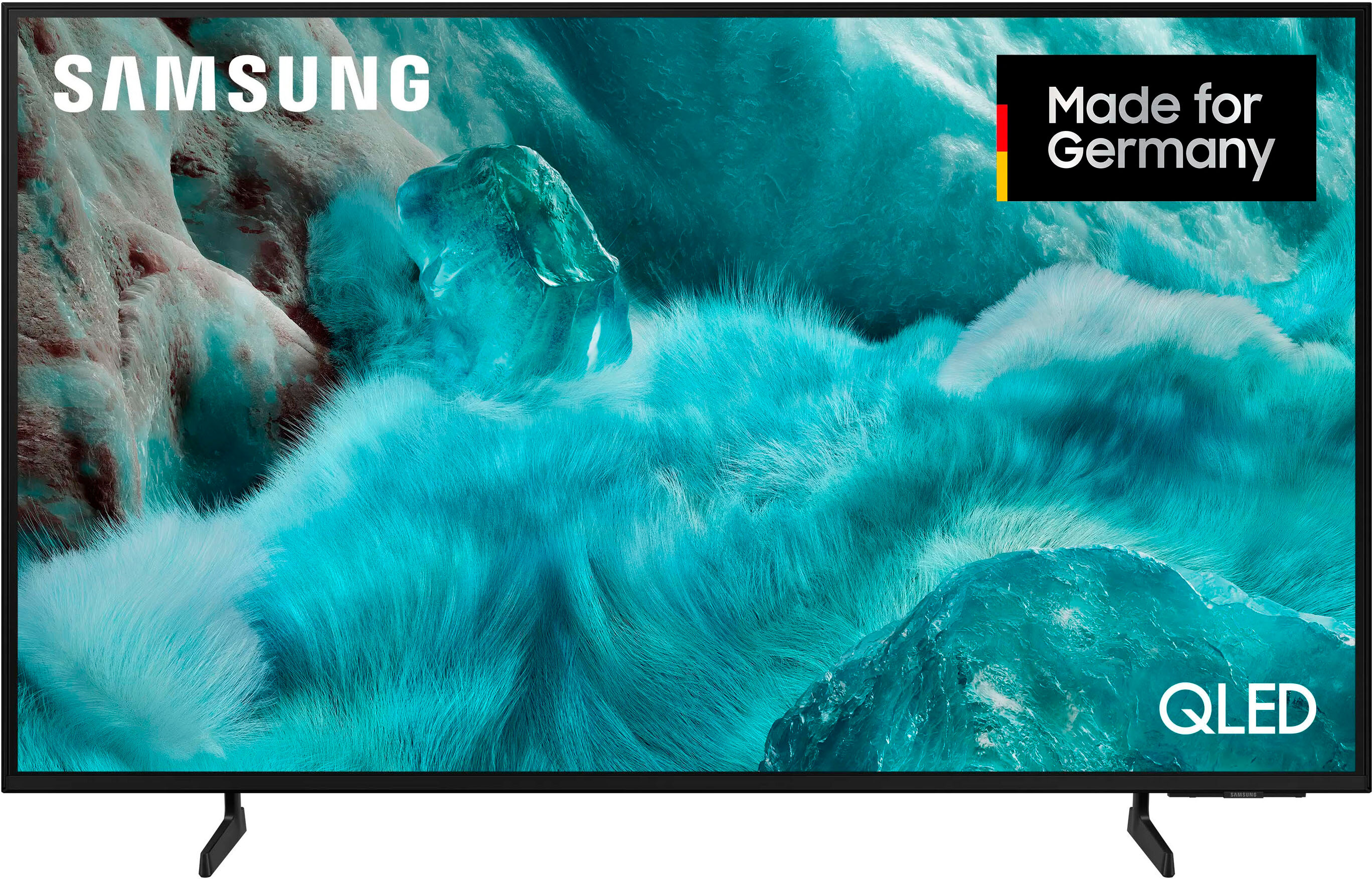 Samsung QLED-Fernseher "GQ43Q7FAAU QLED-Fernseher", Energieeffizienz: G, schwarz, 43, Fernseher, Quantum HDR, Knox Security, Art Store, 3D Sound, Gaming Hub, AI TV, QLED-Fernseher, Topseller