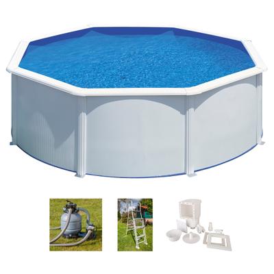 Rundpool GRE "FIDJI inkl. Zubehör", blau (weiß), H:120cm Ø:350cm, Schwimmbecken, Rundpool, Höhe: 120 cm, in versch. Größen erhältlich