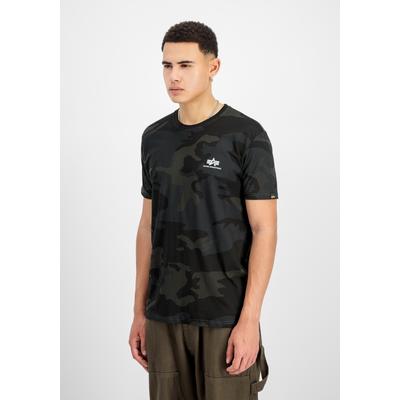 T-Shirt ALPHA INDUSTRIES "Backprint Camo T-Shirt", Herren, Gr. M, schwarz (schwarz camo), Obermaterial: 100% Baumwolle, Shirts T-Shirt