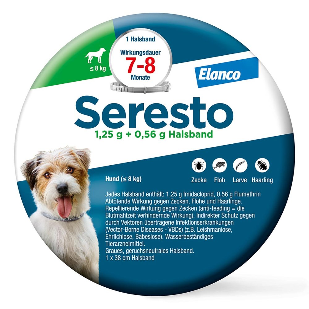 Elanco Deutschland GmbH Seresto Halsband für Hunde bis 8 kg gegen Zecken und Flöhe 09315509