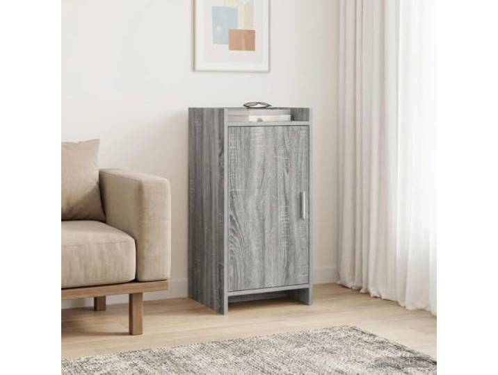 RJPLMFV Anrichte Sonoma, Grau, 40 x 36 x 80 cm, Holz, Technik Metalltüren, großes Fassungsvermögen, rechteckiges Design, leicht zu reinigen