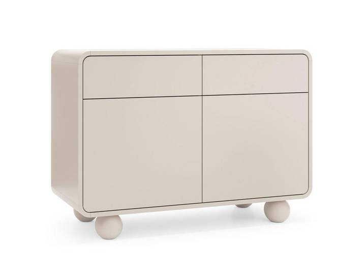 Komodee Sideboard Kamloops Kom1-2D2S Abgerundeter Korpus, Kaschmir, Holz, 108x75x39 cm, Kleinmöbel, Kommoden, Sideboards