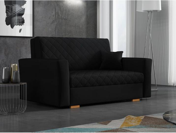 MIRJAN24 Schlafsofa Viva Caro II, mit Bettkasten und Schlaffunktion, 2-Sitzer, Rückenlehne und Sitzfläche fest angenäht