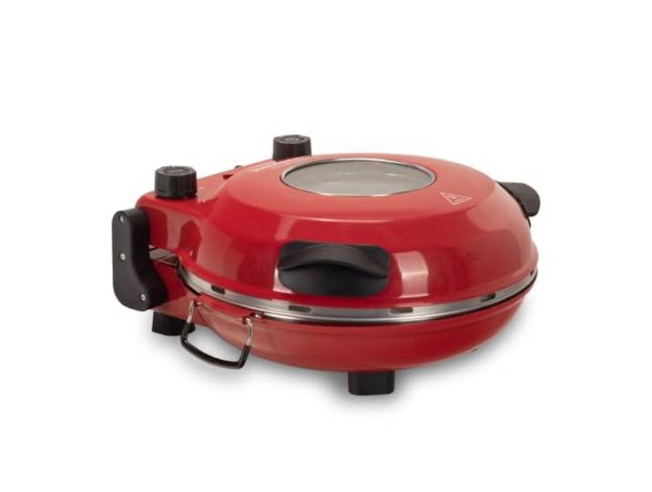 Hausberg Pizzaofen HB-675RS mit Pizzastein – XL Spezialofen mit Temperaturregler bis 405 °C, 30 cm Ø, 15-Minuten-Timer, 1400 W Leistung – Perfekt für knusprige Pizza wie aus der Pizzeria