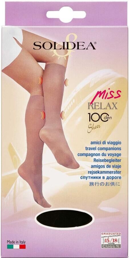 Solidea Knæ Miss Relax 100 SH Sort Small Medicinsk udstyr 1 par