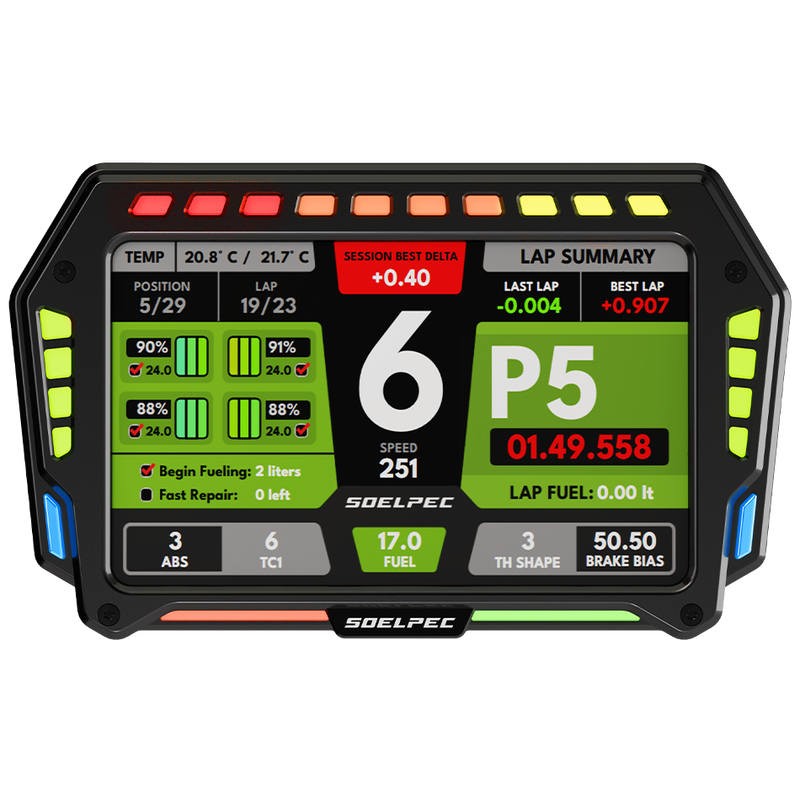 SOELPEC XR-7 Display, Simracing-Touchscreen, RGB-Telemetrie - schwarz